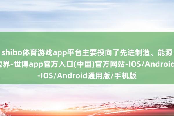 shibo体育游戏app平台主要投向了先进制造、能源、电子信息等边界-世博app官方入口(中国)官方网站-IOS/Android通用版/手机版