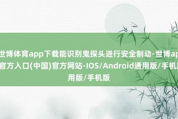 世博体育app下载能识别鬼探头进行安全制动-世博app官方入口(中国)官方网站-IOS/Android通用版/手机版